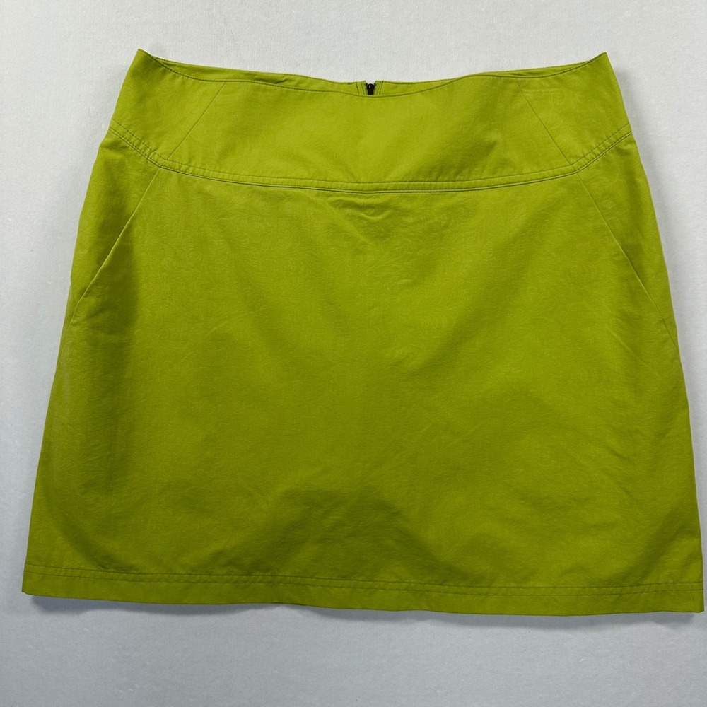 Royal Robbins Discovery Skort 12 Lime Green Paisley Stretch Hiking Outdoor Artsy